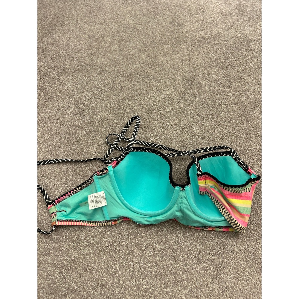 Shade & Shore Bikini Top Womens 38B Multi Color Push Up Underwire Halter Top - Picture 7 of 9